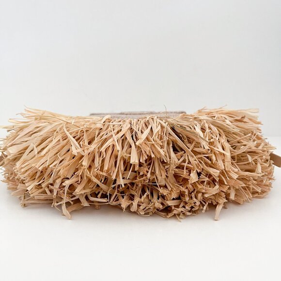 Brandon Blackwood Micro Nia Bag in Beige Linen with Fringed Wicker and Gold Bras - Picture 4 of 14